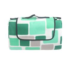 HIMRY® KXD4010 Green - Manta de Picnic (200 x 196 cm, Impermeable, con asa de Transporte, Parte Inferior Impermeable, fácil de Plegar y portátil, para Camping, Playa, Color Verde