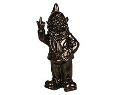 Stoobz PP 005ZW 15 x 12 x 32 cm Cheeky gnomo de jardín Figura para hogar y el jardín – Negro