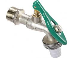 Cornat Grifo de Bola de 26,44 mm (3/4 Pulgadas) AG-con conexión de Manguera de latón, Ideal como conexión Exterior, Grifo para Lavadora/Grifo/Grifo de Paso, T300808, Plateado
