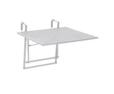 greemotion Mesa de pared, para balcón y terraza, colgante, suspendida, 60/40/56 cm, ajustable en 4 posiciones, blanco