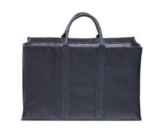 La cordeline SACJBPFAN Bolsa Multiusos de Yute, Formato pequeño: 55 x 35 x 25 cm 48L, Forro de cartón, Color Gris
