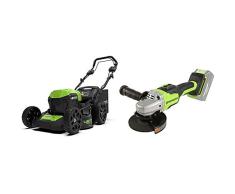 Greenworks Cortacésped batería GD24X2LM46SPK4X + Amoladora Angular inalámbrico GD24SAG