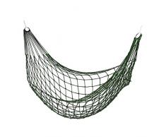 Relaxdays Hamaca Colgante de Red para 1 Persona, Poliéster, Verde, 1,5 x 140 x 436 cm