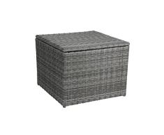 greemotion Caja de Almacenamiento para Cojines Bari, Caja de almacenaje para Jardín de Poli ratán con Bolsa Interior, Aprox. 80 x 65 x 80 cm, Antracita