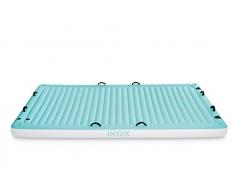 Intex 56289 Manta Flotante Hinchable, Capacidad para 4 Personas, Peso Máx. Soportado 400 kg, con 8 Asas de Sujeción y 4 Porta Bebidas, Medidas 183x310x18 cm, Hinchables para Piscina, Flotadores