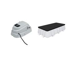 Bestway 58259 - Calentador de Agua Eléctrico para Piscinas Vol Máximo 17.035 L + 58232 Cobertor Invierno para Piscina Desmontable, 412 x 201 cm