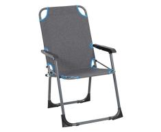 Greemotion Lido Silla de Camping, Aluminio, Gris/Azul