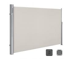 SONGMICS Toldo Lateral, Extensible, 160 x 300 cm, Toldo de Sombra, Toldo de Exterior, para Balcón, Terraza y Jardín, Beige GSA160E