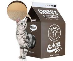 ScratchMe Cat Condo Rascador Poste Cartón, Caja de Leche Forma Gato Rascador Cama Casa, Color Negro, 1 Unidad (Paquete de 1)