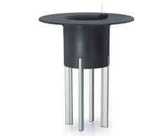 Mondum Kit Mediterraneo, 95RA: Jardinera Modular, 95h Patas Aluminio Color Plata y Mesa Redonda, Antracita