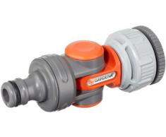 Gardena 998-50 Conector articulado para Grifo de 21 mm (1/2) con Rosca de 26,5 mm (3/4). A Granel Gris, Naranja, Plata Pistola de Limpieza Comfort