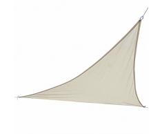 Bakaji Vela - Toldo Triangular de Sombra, de Tejido Resistente, protección UV, 90% para Sombra, jardín, terraza con Enganche, Conectores en D, Color Beige, Cuerda incluida (3 x 3 Metros)