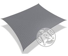 VOUNOT Toldo Vela de Sombra Rectangular 3 x 5 m, con Kits de Montaje, Protección Rayos UV y HDPE Transpirable, para Exterior, Jardin, Patio, Gris