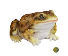 Relaxdays, Amarillo, Rana para Decorar el jardín, Impermeable, Estanque, Piedra Artificial, Decoración