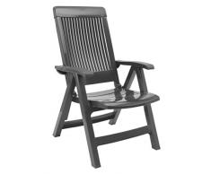 Grosfillex 49556002 Sillón Multi-Posiciones Fidji 3, Antracita, 67 x 62 x 107 cm