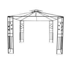 greemotion Marco de Pabellón de Jardín Livorno, Marco de Acero para Gazebo Cenador Exterior, Aprox. 300 x 300 x 280 cm, Gris Hierro