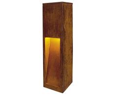 SLV Herrumbre luminaria de pie Rusty Slot 50 / iluminación Caminos, Paredes, entradas, lámpara led de jardín de Exterior / E27 IP44 11 W, Acero FeCSi