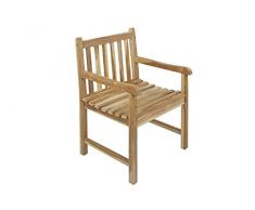 SAM Sillón reposabrazos, Silla de jardín para balcón y terraza, Teca, marrón, Gartensessel Caracas