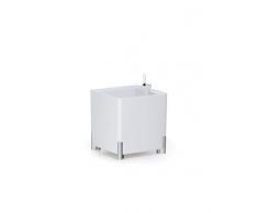 MONDUM Jardinera Autorriego, Blanco/plata, 40 x 40 x 44 cm