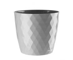VERDENIA Maceta de Cristal Ligera, Maceta Decorativa para Plantas de Interior y Exterior, de plástico, Redonda, Muchos Colores, 20 cm, Gris