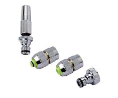 Conexiones pro-chromed de tubería manguera 19 mm jardín latón cromado; conectores a grifo; enlace manguera; lanza metálica de riego; rosca a grifo 1/2