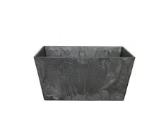 Artstone Maceta para Flores Jardinera Ella, Resistente a Las heladas y Ligera, Negro, 25x12cm