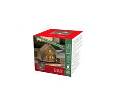 Konstsmide 3234-100 - Caseta de Madera LED con Techo Natural (IP20, 2 diodos de luz Blanca cálida, Funciona con Pilas: 3 Pilas AA de 1,5 V (sin Contar Las existencias)