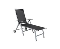 greemotion Tumbona móvil Monza Comfort Plata/Negro