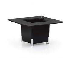 Mondum Kit Mediterraneo, 45CN: Jardinera Modular, 45h Patas Aluminio Plateadas y Mesa Cuadrada, Negro