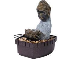 dobar® 96430e Buda - Fuente Decorativa para salón, Oficina, Interior, 20,5 x 16,5 x 27 cm, Color Gris