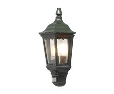 Konstsmide 7230-600 Firenze - Lámpara de pared (25 x 16 x 49,5 cm, 1 bombilla de 100 W, IP43, aluminio lacado), color verde