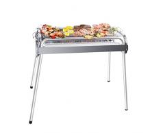 Uten Parrilla de Carbón Portátil de Acero Inoxidable Para Barbacoa o Camping, Grande, Negro