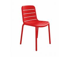 Resol Gina - Set de 2 sillas, plástico, 52 x 52,3 x 80,5 cm, color rojo