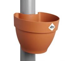 Elho Vibia Campana Drainpipe Clicker 40 - Macetero por Exterior - Ø 21.6 x H 16.3 cm - Marrón/Terra