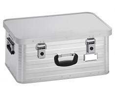 Enders Toronto Caja almacenaje de aluminio 47 litros - Maletin con asa de transporte, Rincones de apilamento y hangtag de acero inoxidable - Caja aluminio Plateado #3890