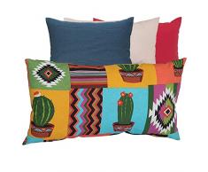 Beo Cojín para sofá | con Relleno y Funda | Tamaño Aprox. 60 x 40 cm | Cojín de sofá para Muebles de salón | Funda con Estampado de México | Transpirable y fácil de Limpiar
