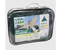La Briantina Cortina de Vela Triangular, para jardín y Camping, tamaño 3 x 3 m, Color Verde