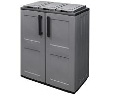 ArtPlast Armario de Media Altura en Polipropileno de la línea Eco, práctico para Aprovechar al máximo el Espacio, L 680 x P 370 x H 840 mm, Antracita