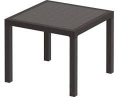 Duramax Cedarattan 4 plazas, jardín con Soporte para sombrilla, Mesa de Comedor Cuadrada para Interiores y Exteriores, Muebles de Patio, Duradero, Rayos UV y Resistente a la Intemperie, Color marrón
