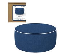 Aktive 79041 - Puff hinchable, Puff exterior, Reposapiés hinchable, Ø53x23 cm, color azul tejano, Tejido impermeable, soporta 100 kg, mobiliario jardín exterior, Aktive