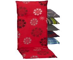 Beo Cojín para Silla de jardín Serie Barcelona M301, con Respaldo Alto, Color Rojo, 118 cm x 50 cm x Grosor Aprox. 6 cm.