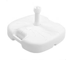 AKTIVE 61140 - Base para sombrilla, Soporte para Parasol, pie para sombrillas, Base rellenable Blanca, Medidas 45x30 cm, Resistente, Soportes para sombrillas y parasoles