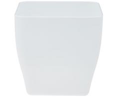 VECA Living - Maceta cuadrada, 13x13x12,7h cm, color blanco