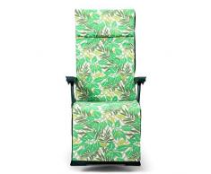 SOLENNY Tumbona Plegable de Jardín Regulable Acolchada 76x60x108 cm 5 Posiciones con Cabezal Anatómico Tejido lavable y Pies Estabilizadores para Mayor Seguridad