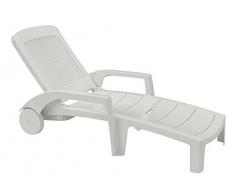 GROSFILLEX 44041004 Tumbona Abatible Fidji, Blanco, 187 x 73 x 28 cm