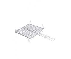 Sauvic Abombada para Carne o Pescado de 20x25 cm. con Patas Parrilla para Barbacoa, Acero
