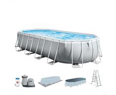 Intex 26798NP Piscina desmontable ovalada, con depuradora, 610 x 305 x 122 cm
