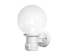 Konstsmide Nemi 7321-250 - Aplique de pared (plástico, IP44, 1 E27, 60 W, 20 x 21,5 x 31 cm), color blanco