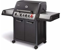 Enders Monroe Black Pro 4 IK Turbo Barbacoa gas - Barbacoa de gas con infrarrojos, Heat Range, Simple Clean y rejilla esmaltada - Barbacoa con tapa con 4 quemadores y 2 estantes #837033