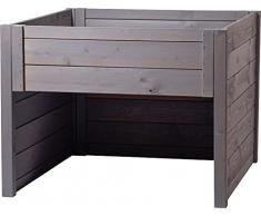 dobar® 56187e - Garaje para Robot cortacésped con Jardinera, Refugio de Madera Maciza, cortacésped, Garaje, Dosel para automower, Robot cortacésped, 79 x 73 x 56 cm, Color Gris